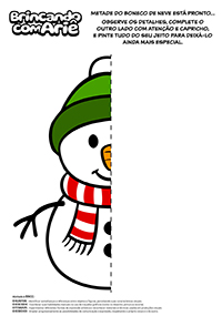 Desenhe e Complete - Boneco de Neve